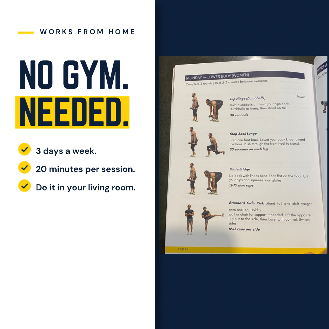 No gym needed — 3 days a week in your living room