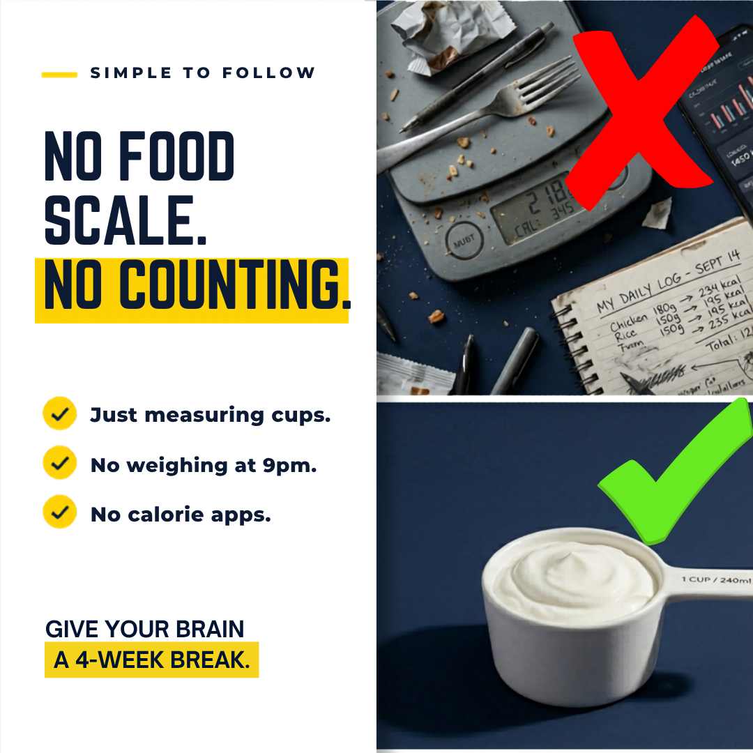 No food scale, no counting — just measuring cups