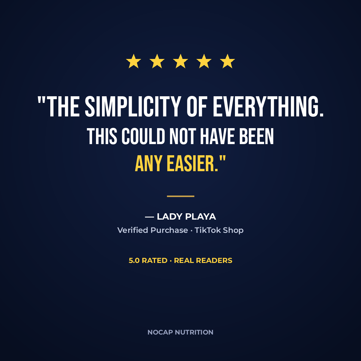 Five-star verified review — the simplicity of everything, this could not have been any easier
